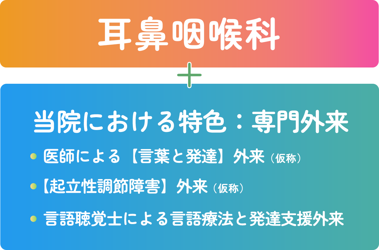 二科併設でしっかりサポート 耳鼻咽喉科 小児科
